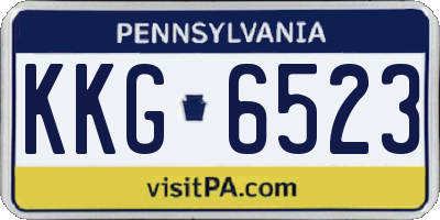 PA license plate KKG6523