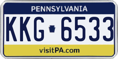 PA license plate KKG6533