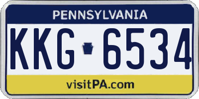 PA license plate KKG6534