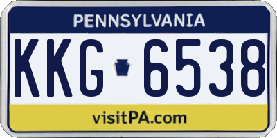 PA license plate KKG6538