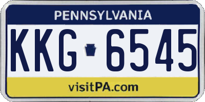 PA license plate KKG6545