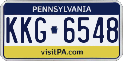 PA license plate KKG6548