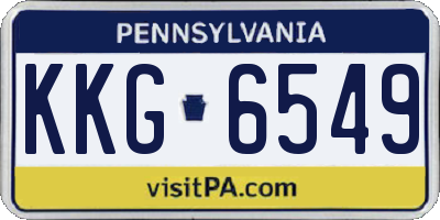 PA license plate KKG6549