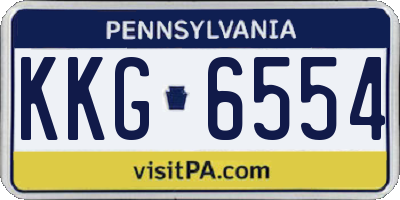 PA license plate KKG6554