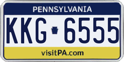 PA license plate KKG6555