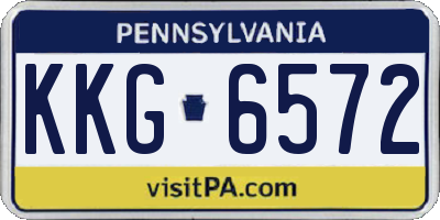PA license plate KKG6572