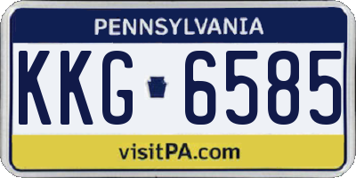 PA license plate KKG6585