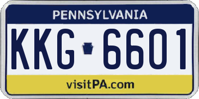 PA license plate KKG6601
