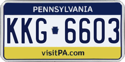PA license plate KKG6603