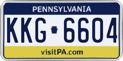 PA license plate KKG6604