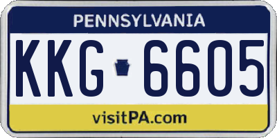 PA license plate KKG6605