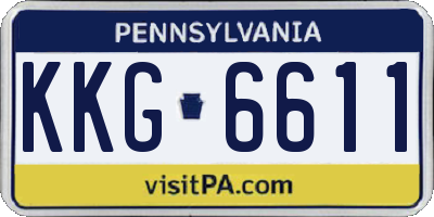 PA license plate KKG6611