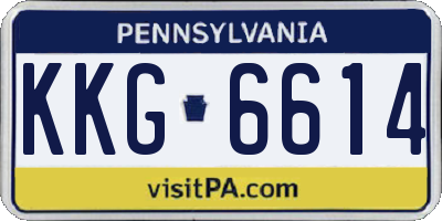 PA license plate KKG6614