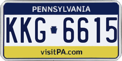 PA license plate KKG6615