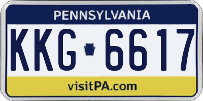 PA license plate KKG6617