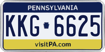 PA license plate KKG6625