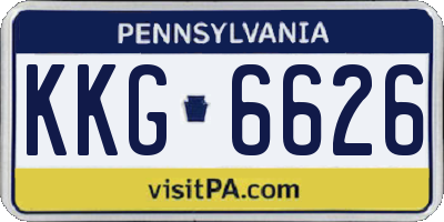 PA license plate KKG6626