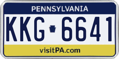 PA license plate KKG6641