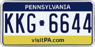 PA license plate KKG6644