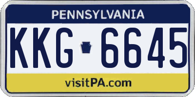 PA license plate KKG6645