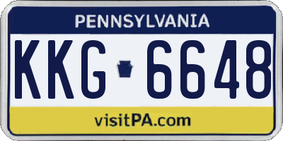 PA license plate KKG6648