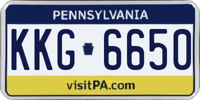 PA license plate KKG6650
