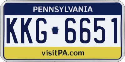 PA license plate KKG6651