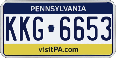 PA license plate KKG6653
