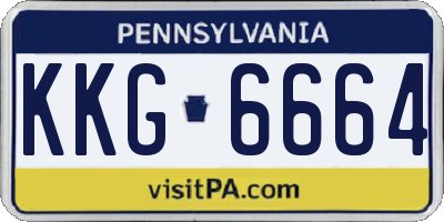 PA license plate KKG6664