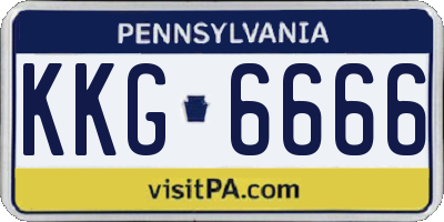 PA license plate KKG6666
