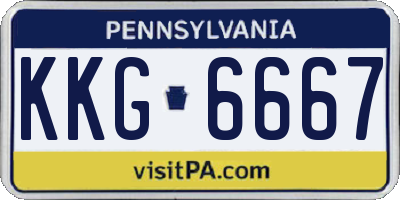 PA license plate KKG6667