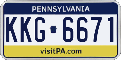 PA license plate KKG6671