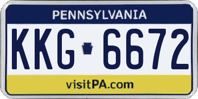PA license plate KKG6672