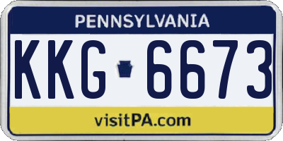 PA license plate KKG6673