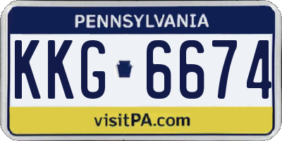 PA license plate KKG6674