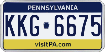 PA license plate KKG6675