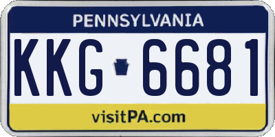 PA license plate KKG6681