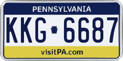 PA license plate KKG6687