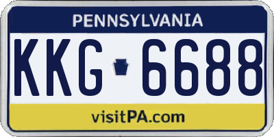 PA license plate KKG6688