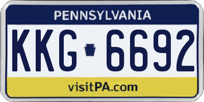 PA license plate KKG6692