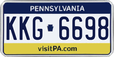 PA license plate KKG6698