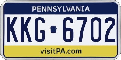 PA license plate KKG6702
