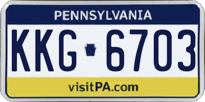 PA license plate KKG6703