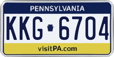 PA license plate KKG6704