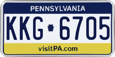 PA license plate KKG6705