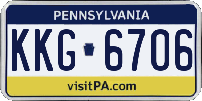 PA license plate KKG6706