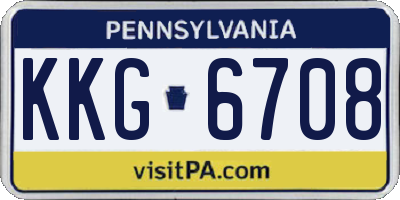PA license plate KKG6708