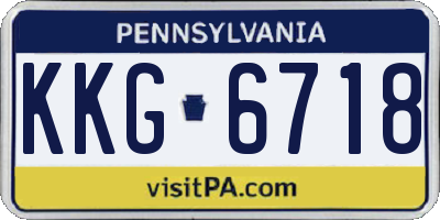 PA license plate KKG6718