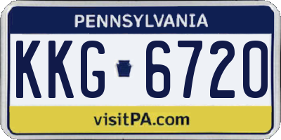 PA license plate KKG6720