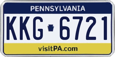 PA license plate KKG6721